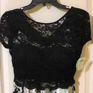 2 piece high waisted long skirt and crop top